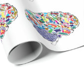 Kleurrijke hersenen cadeaupapier (Rol Hoek)