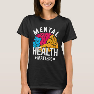 Kleurrijke Hersenen Geestelijke Gezondheidsvoorlic T-shirt