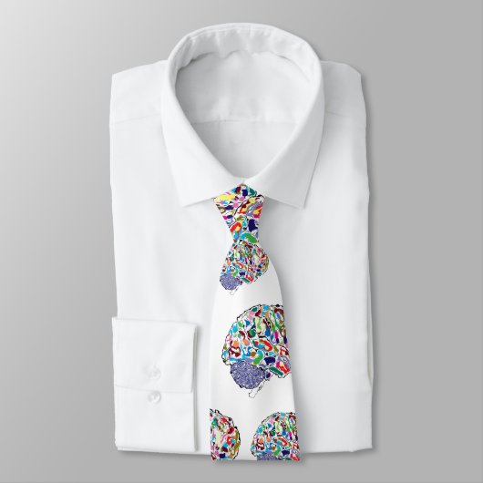 Kleurrijke hersenen stropdas (Gebonden)