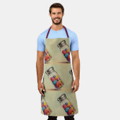 Kleurrijke Hersenspecerijen Schort (Tegelontwerp) (Gedragen)