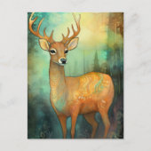 Kleurrijke herten gemengd media schilderij briefkaart (Voorkant)