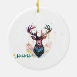 Kleurrijke Herten - Ho Ho Ho Keramisch Ornament