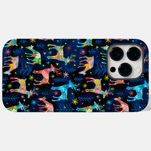 Kleurrijke Herten Kerstboom Bos Star Sneeuwvlokken Case-Mate iPhone Case (Achterkant (horizontaal))