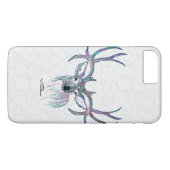 Kleurrijke hertenillustratie met grote hoorns Case-Mate iPhone case (Achterkant (Horizontaal))