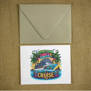 Kleurrijke "Het is cruise tijd" aftelling cruisesc Briefkaart