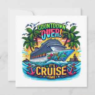 Kleurrijke "Het is cruise tijd" aftelling cruisesc Save The Date