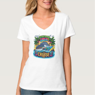 Kleurrijke "Het is cruise tijd" aftelling cruisesc T-shirt