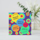 Kleurrijke het Verjaardagsfeest van de Dye Kaart (Staand voorkant)