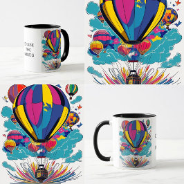 Kleurrijke Hete Luchtballon Aanmoedigingskop Mok