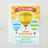 Kleurrijke hete luchtballon Baby shower uitnodigin Kaart (Voorkant)