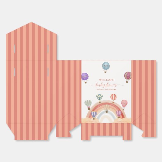 Kleurrijke Hete Luchtballon Regenboog Baby shower Bedankdoosjes (Ongevouwen)
