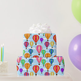 Kleurrijke hete luchtballonnen cadeaupapier