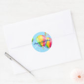 Kleurrijke Hete Luchtballonnen Verjaardag Sticker (Envelop)
