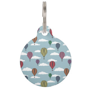 Kleurrijke hete luchtballons huisdierpenning