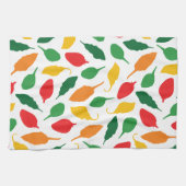 Kleurrijke hete pepers kruidentuin patroon theedoek (Horizontaal)