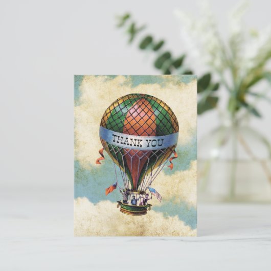  kleurrijke heteluchtballon bedankt briefkaart (Staand voorkant)