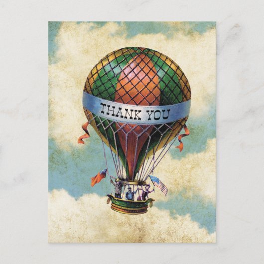 kleurrijke heteluchtballon bedankt briefkaart (Voorkant)