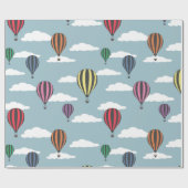 Kleurrijke heteluchtballonnen cadeaupapier (Vlak)