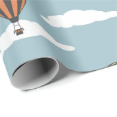 Kleurrijke heteluchtballonnen cadeaupapier (Rol Hoek)
