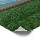 Kleurrijke heteluchtballonnen drijven over tarwe poster (Hoek)