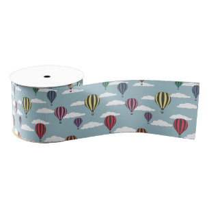 Kleurrijke heteluchtballonnen grosgrain lint