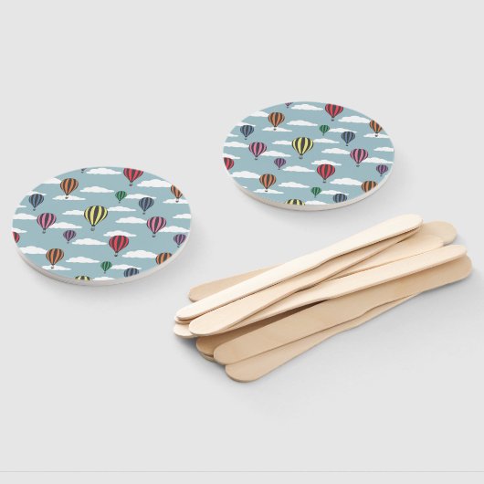 Kleurrijke heteluchtballonnen handwaaier (Niet-gemonteerd)