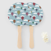 Kleurrijke heteluchtballonnen handwaaier (Voorkant en achterkant)