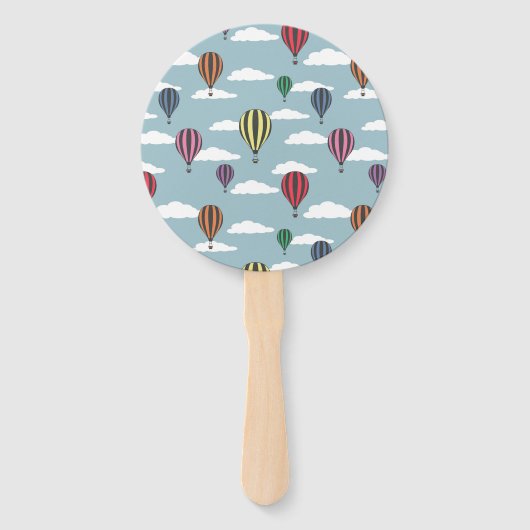 Kleurrijke heteluchtballonnen handwaaier (Voorkant)