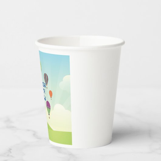 Kleurrijke heteluchtballonnen kinder feestbekertje papieren bekers (Links)