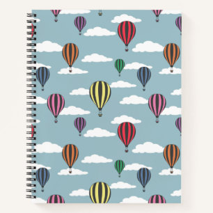 Kleurrijke heteluchtballonnen notitieboek