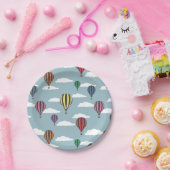 Kleurrijke heteluchtballonnen papieren bordje (Feest)