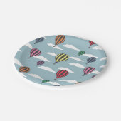 Kleurrijke heteluchtballonnen papieren bordje (Gekanteld)