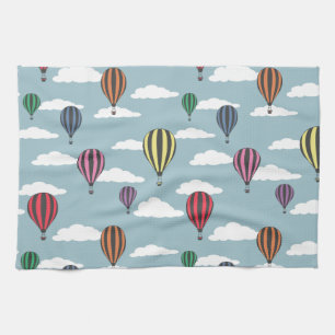 Kleurrijke heteluchtballonnen theedoek