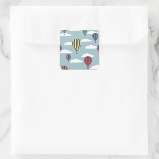 Kleurrijke heteluchtballonnen vierkante sticker (Tas)