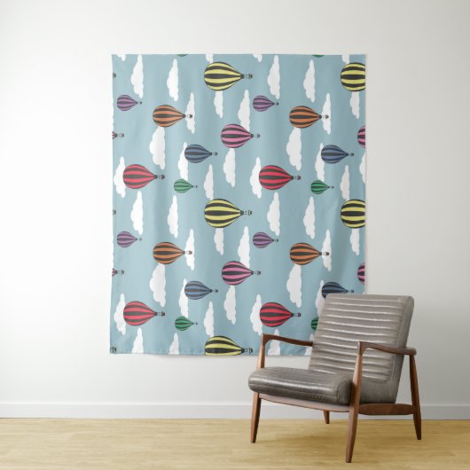 Kleurrijke heteluchtballonnen wandkleed (In situ)