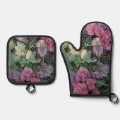 Kleurrijke Heuchera Plant bladeren botanisch Ovenwant & Pannenlap Set (Voorkant)