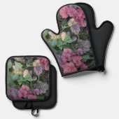 Kleurrijke Heuchera Plant bladeren botanisch Ovenwant & Pannenlap Set (Voorkant / Achterkant)