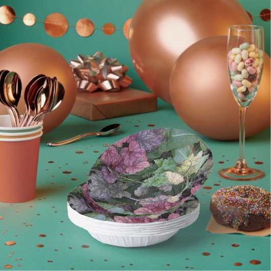 Kleurrijke Heuchera Plant bladeren botanisch Papieren Kommen (Multi)