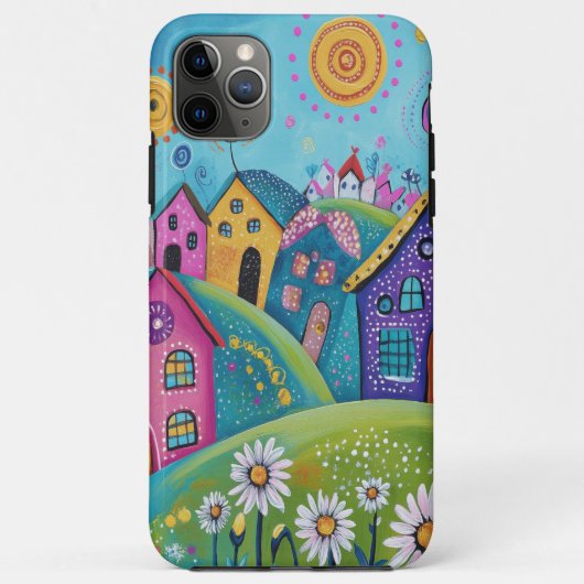 Kleurrijke heuveltop dorp Case-Mate iPhone case (Achterkant)