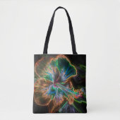 Kleurrijke Hibiscus Abstracte bloemkunst Tote Bag (Voorkant)