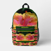 Kleurrijke Hibiscus bloem close-up gepersonaliseer Bedrukte Rugzak (Voorkant)