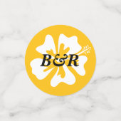 Kleurrijke Hibiscus bloem logo's gepersonaliseerd Confetti (Kleine voorkant)