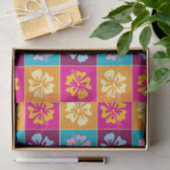 Kleurrijke Hibiscus bloem patroon cadeau wrap Tissuepapier (Geschenk)