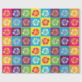 Kleurrijke Hibiscus bloem patroon ontwerp op maat Cadeaupapier (Vlak)