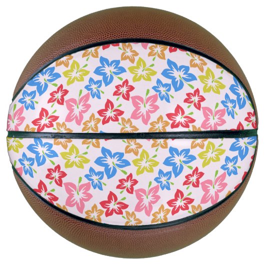 Kleurrijke Hibiscus, Bloempatroon Basketbal (Voorkant)