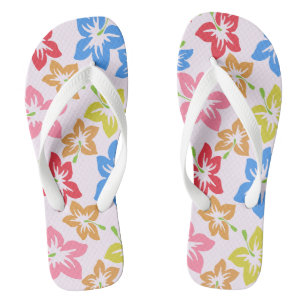Kleurrijke Hibiscus, Bloempatroon Teenslippers