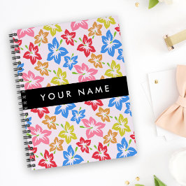 Kleurrijke Hibiscus, Bloempatroon, Uw Naam Planner