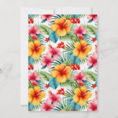 Kleurrijke Hibiscus Floral Housewarming Party Kaart (Achterkant)