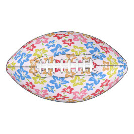 Kleurrijke hibiscus, patroon van bloemen american football