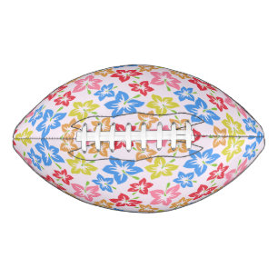 Kleurrijke hibiscus, patroon van bloemen american football
